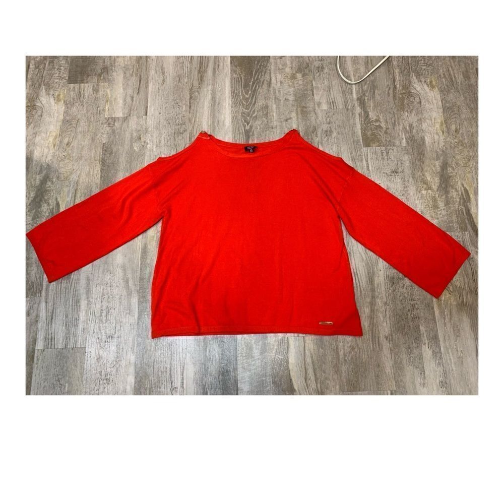 NWT Jones New York Red Long sleeve peep shoulder with gold bottom detai… - Picture 4 of 13